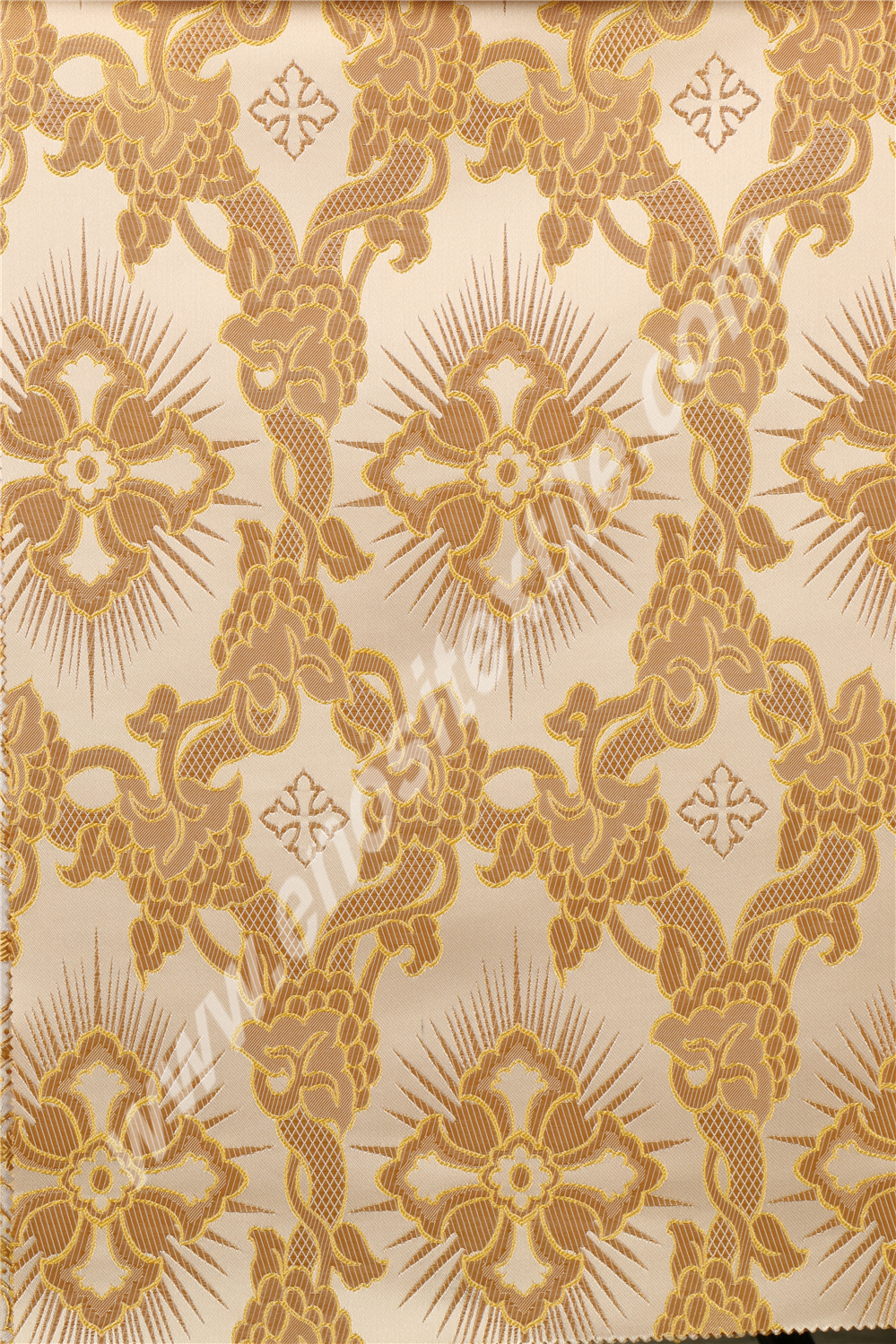 KL-003 White-Gold Brocade Fabrics